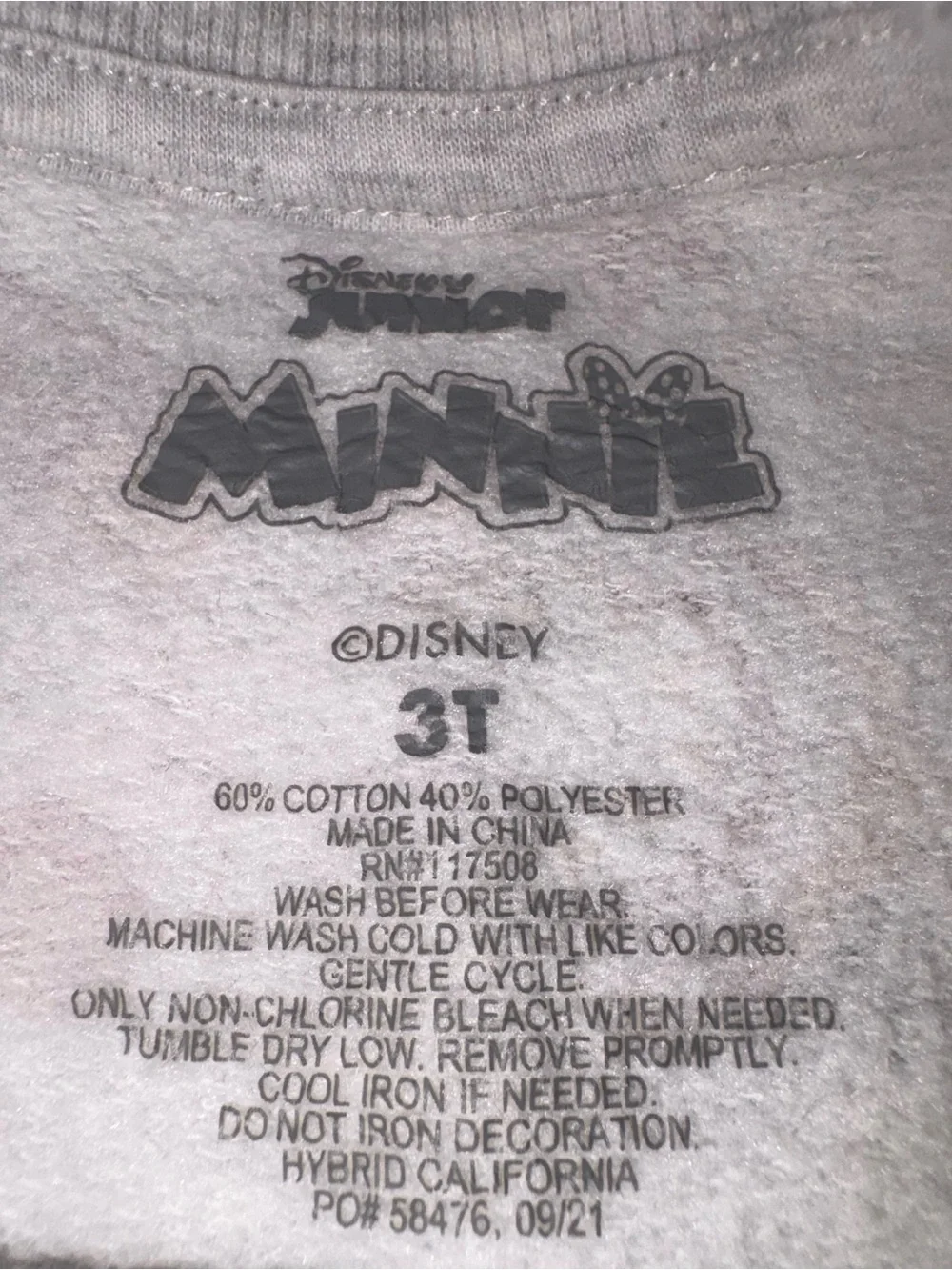 Disney Minnie Mouse Gray Graphic Sweatshirt Toddler Girl 3T